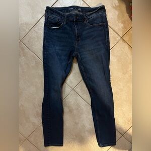 TWO PAIRS OF OLD NAVY MID RISE ROCKSTAR SUPER SKINNY JEANS IN SIZE 12